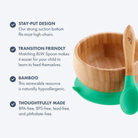 Avanchy - Baby Bamboo Stay Put Suction BOWL + Spoon MG_4
