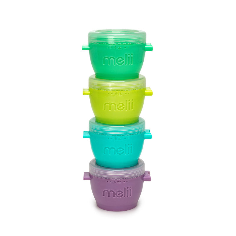 melii Baby Food Containers - Versatile Multi Colored Pods for Portioning, Snacking, and Beyond - BPA Free, Airtight, Stackable for On-the-Go Convenience. Perfect for Babies, Toddlers, Kids