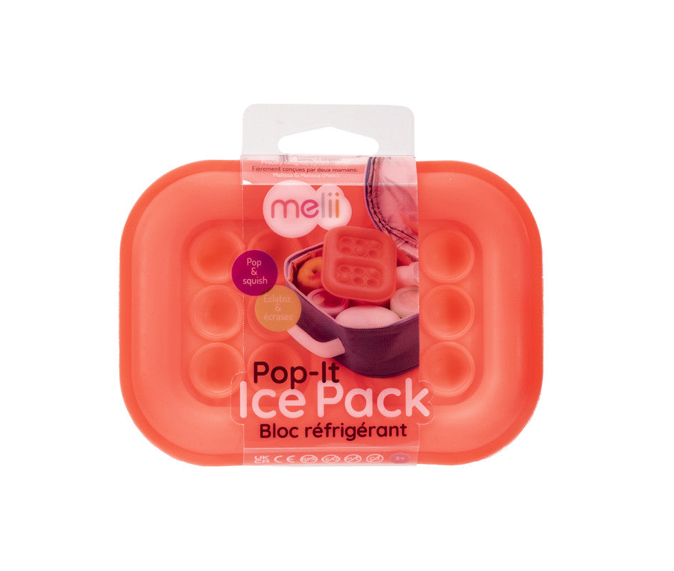 Melii Pink Pop-It Ice Pack - Fun & Functional Silicone Ice Pack for Kids, Keeps Meals Cool, BPA-Free, Perfect for Lunch Boxes and On-the-Go Snacking