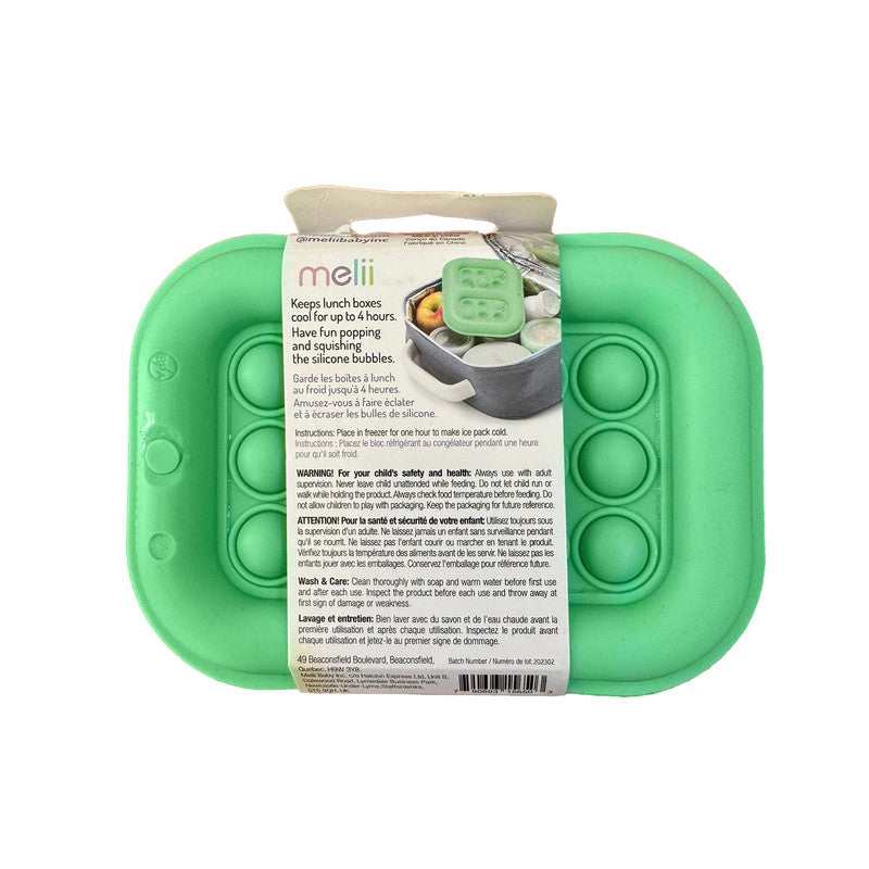 melii Pop It Ice Pack for Kids - Dual Purpose Fidget Toy and Cooling Solution - Reusable, Slim Design - Keeps Meals Fresh for up to 4 Hours - Perfect for Snack Time, Lunch Boxes