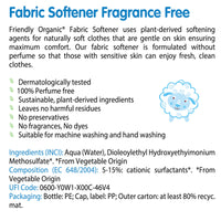Friendly Organic 750ml Fragrance Free Baby Fabric Softener, White