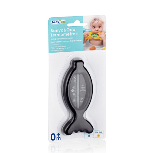 Babyjem Bath & Room Thermometer for Babies, Newborn, Black, 0 Months+