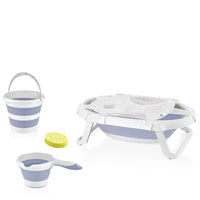 Babyjem 5-Piece Folding Bath Set for Babies, Newborn, Blue, 0 Months+_1