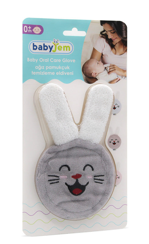 Babyjem Oral Care Glove for Babies, Newborn, Grey, 0 Months+
