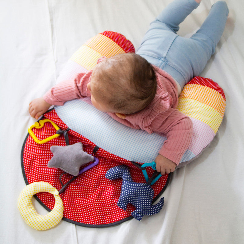 بيبي جيم وسادة وقت الاستلقاء على البطن مع ألعاب، 0-6 أشهر، متعددة الألوان