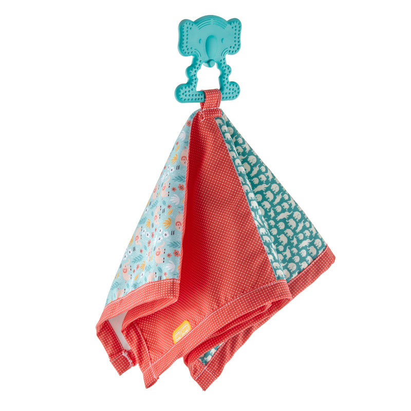 Babyjem Relaxing Cloth with Pathwork Teether, 0+ Months, Red