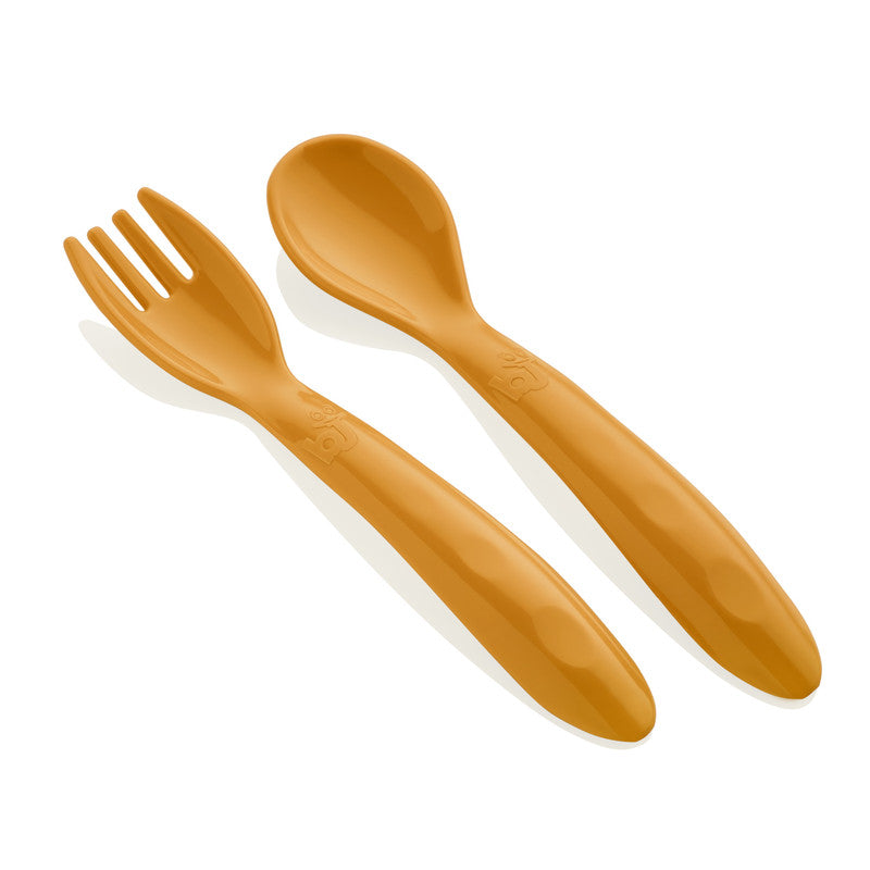 Babyjem Baby Spoon and Fork Set, 12+ Months, Orange