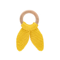 Babyjem Amigurumi Wooden Ring Teether for Baby, 4+ Months, Yellow_2