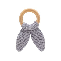 Babyjem Amigurumi Wooden Ring Teether for Baby, 4+ Months, Grey_4