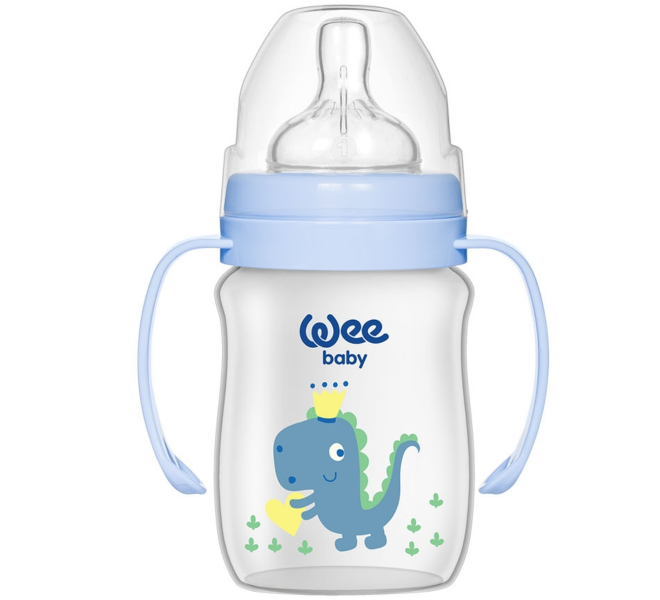 Wee Baby Classic Plus Wide Neck PP Bottle with Grip 150 ml Assorted Design