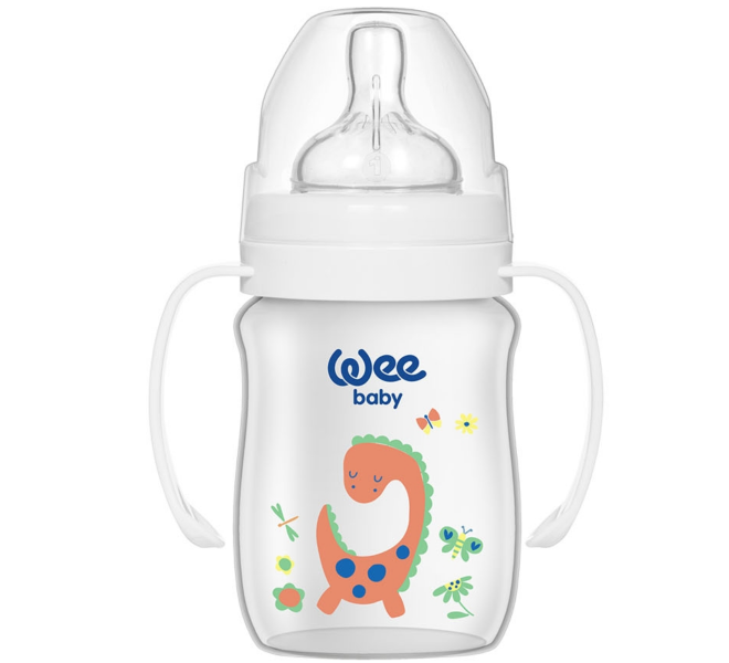 Wee Baby Classic Plus Wide Neck PP Bottle with Grip 150 ml Assorted Design