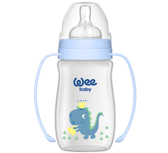 Wee Baby Classic Plus Wide Neck PP Bottle with Grip 250 ml Assorted Design