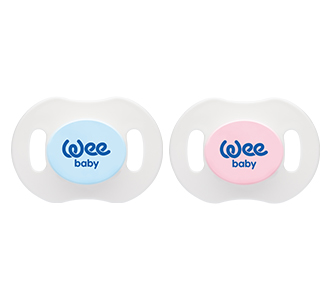 Wee Baby -Soft Silicone Night Soother with Cap 0-6 Months Pack of 2, Assorted Colors