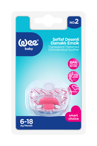 Weebaby - Transparent Patterned Orthodontical Soother 6-18 Months_