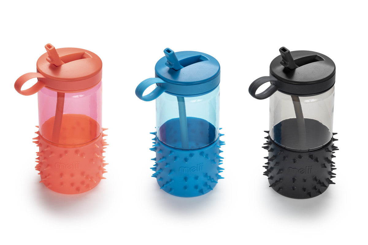 Melii Spikey Water Bottle for Kids - Sensory Exploration with Soft Silicone Spikes, Leak Proof Straw, and Easy Grip Handle - BPA Free, Durable Tritan, Perfect for On-the-Go Hydration, 12 oz