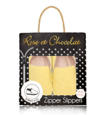 Rose et Chocolat Zipper Soft Soles Shoes Yellow