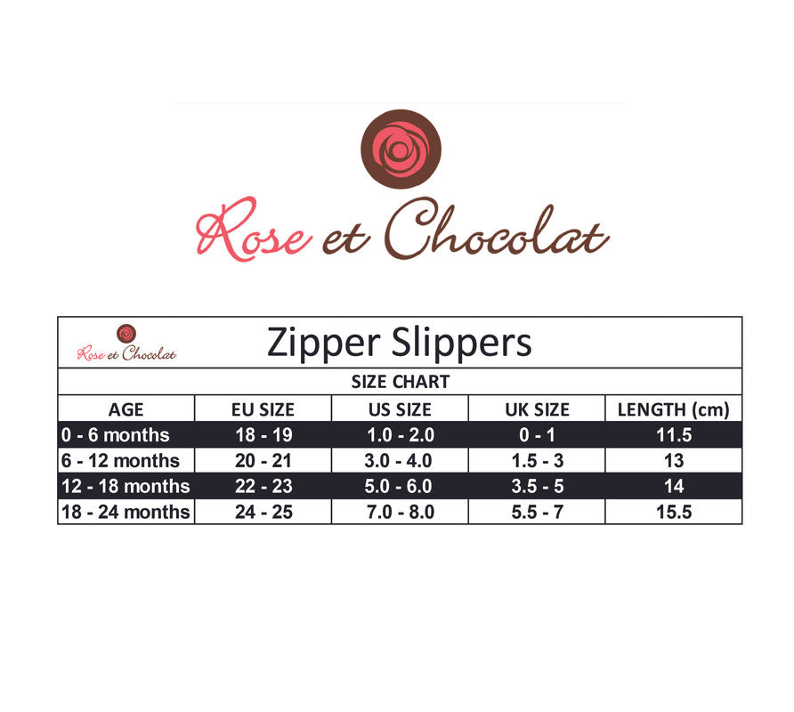 Rose et Chocolat Zipper Soft Soles Shoes Brown